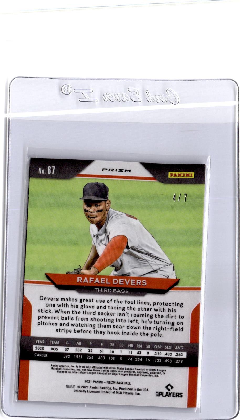 2021 Panini Prizm #67 Rafael Devers Shimmer Prizm #/7
