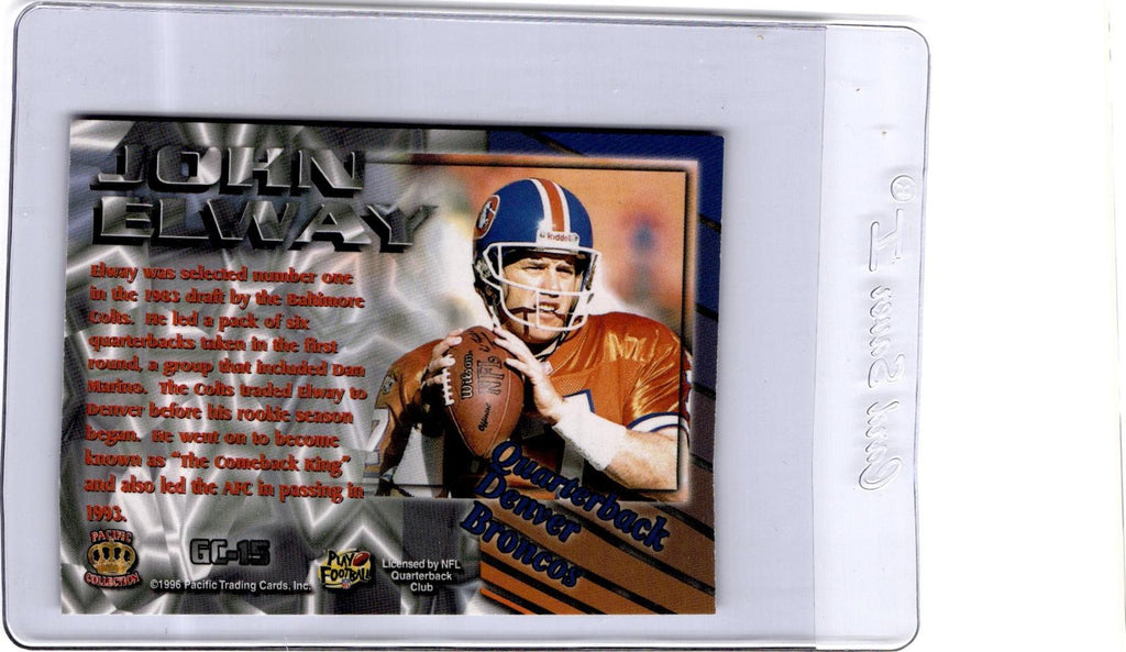 1996 Pacific Dynagon #GC-15 John Elway Gems of the Crown