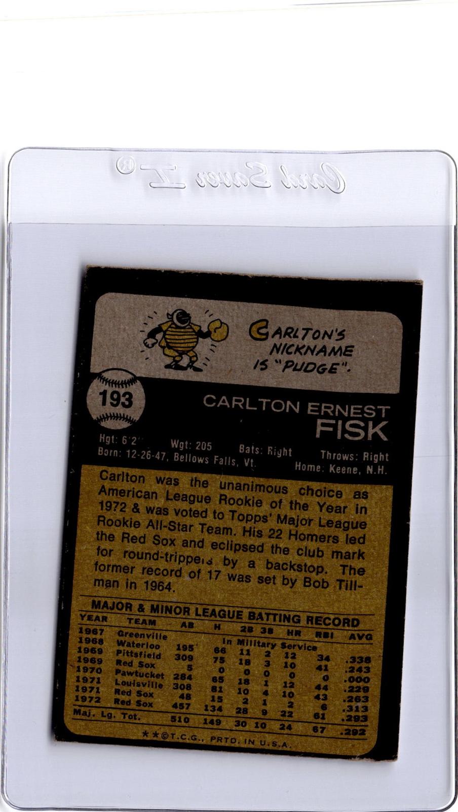 1973 Topps #193 Carlton Fisk