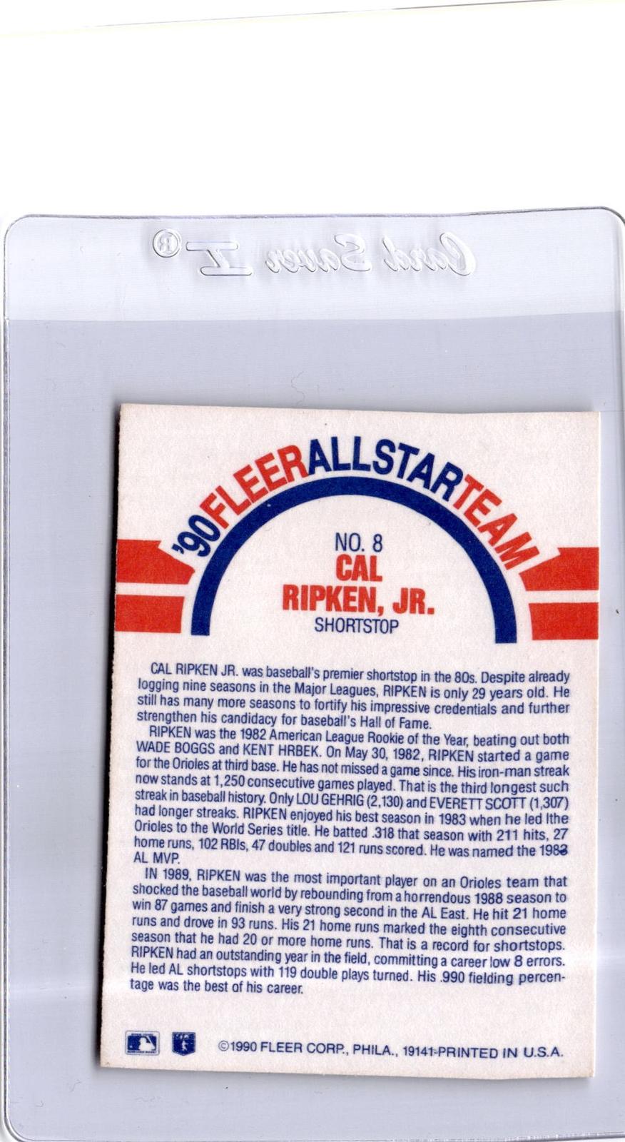 1990 Fleer #8 Cal Ripken, Jr. '90 Fleer All-Star Team
