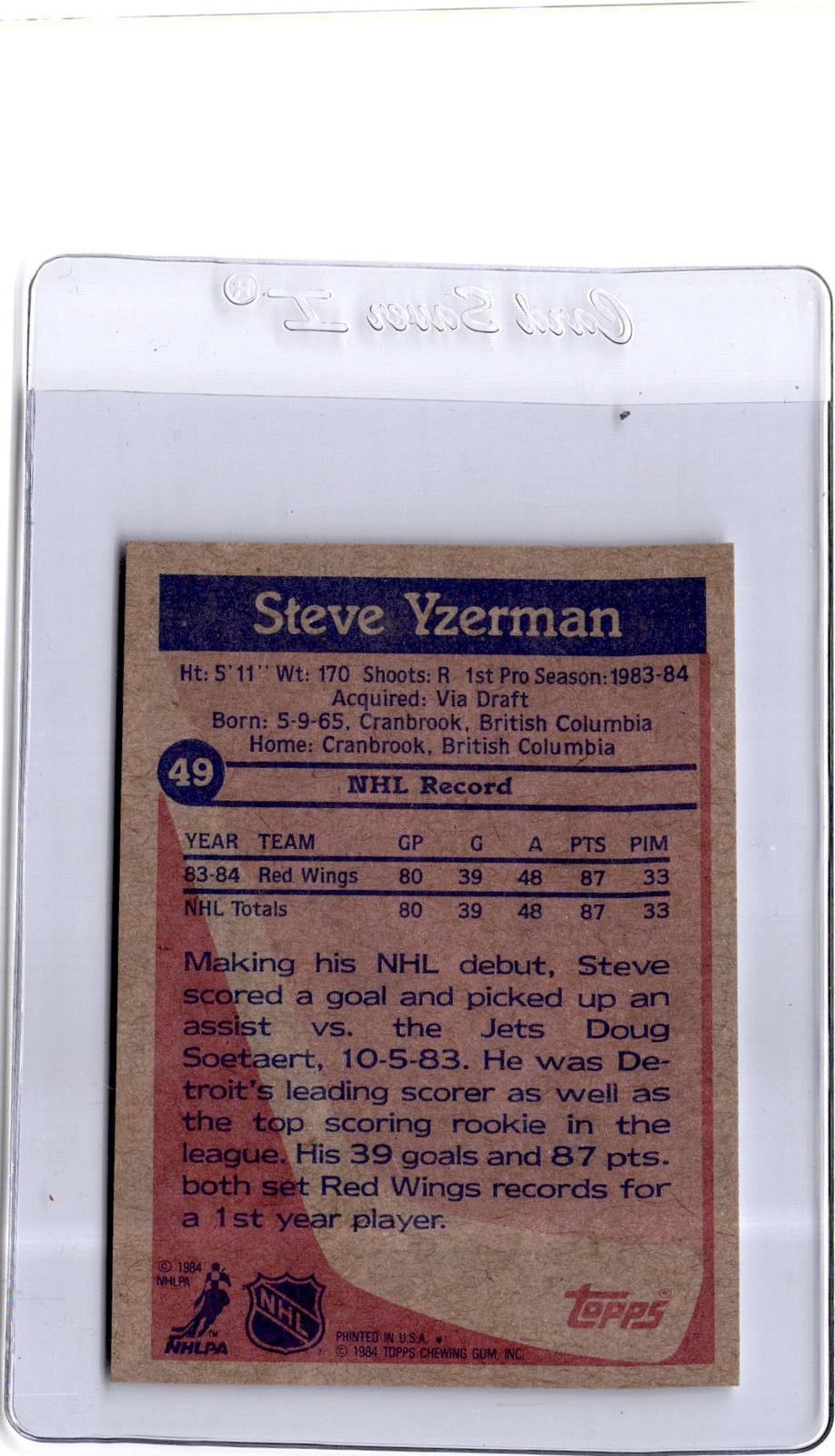 1984-85 Topps #49 Steve Yzerman