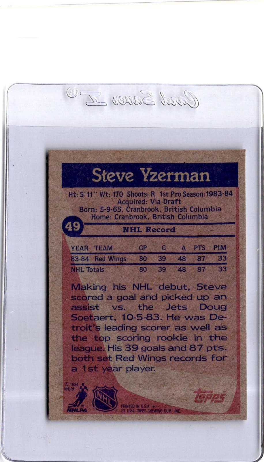 1984-85 Topps #49 Steve Yzerman