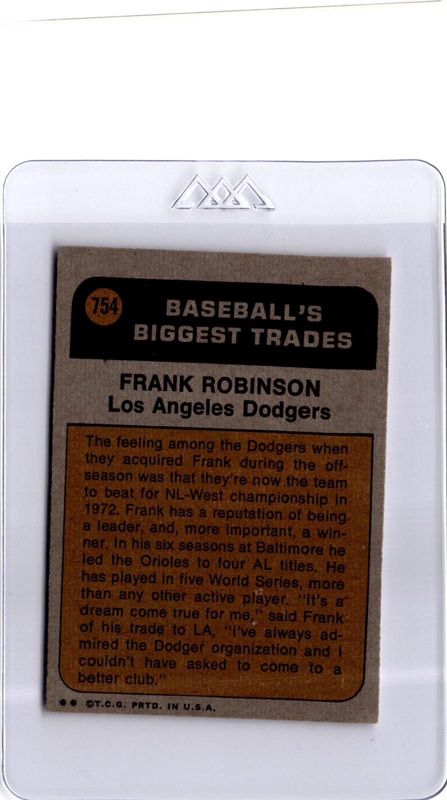 1972 Topps #754 Frank Robinson