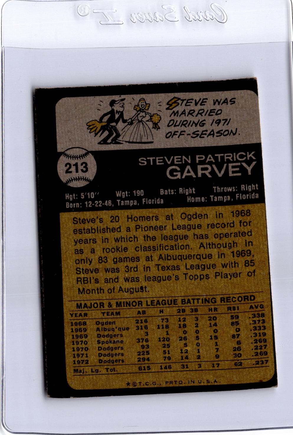 1973 Topps #213 Steve Garvey