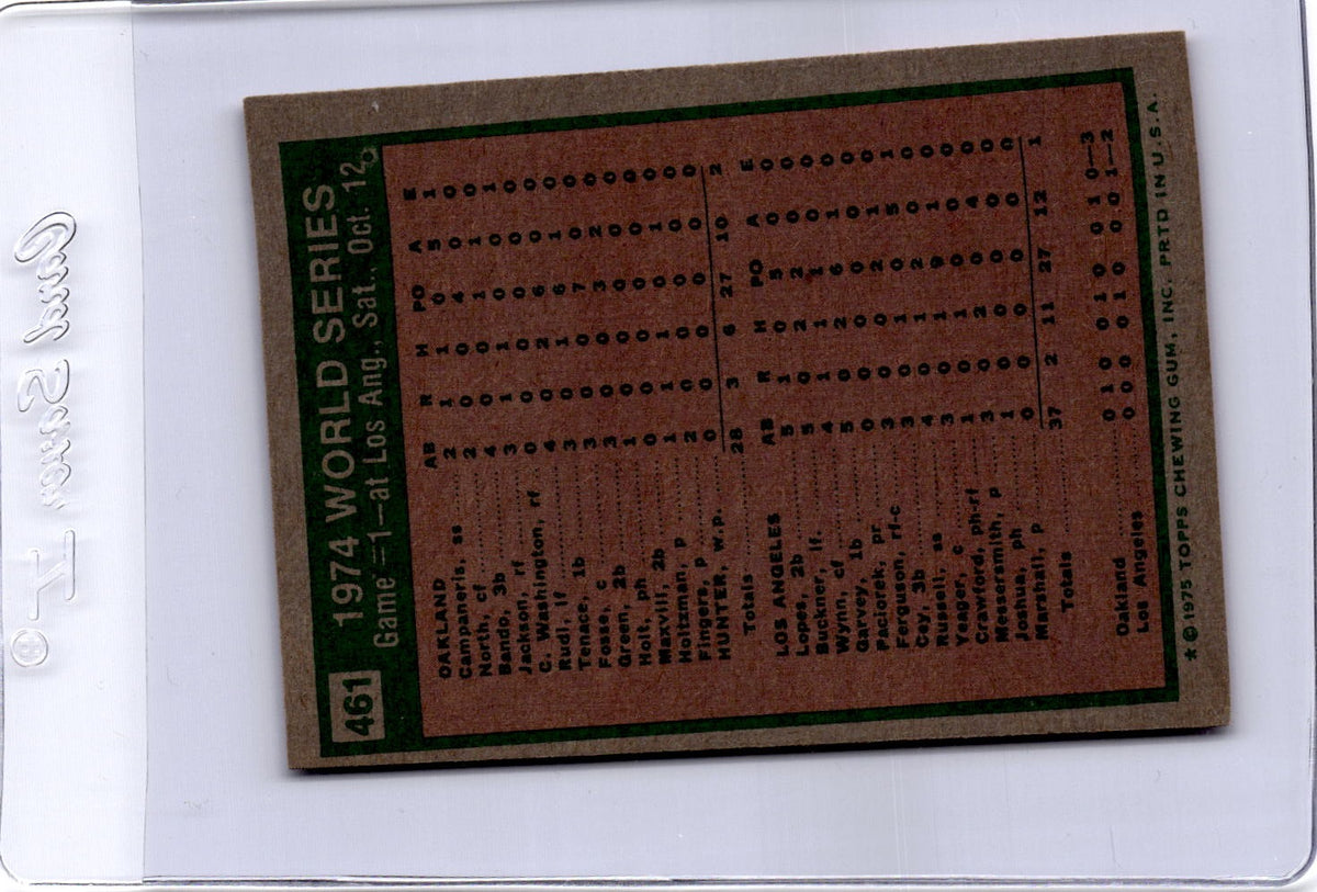 1975 Topps #461 1974 World Series Game 1