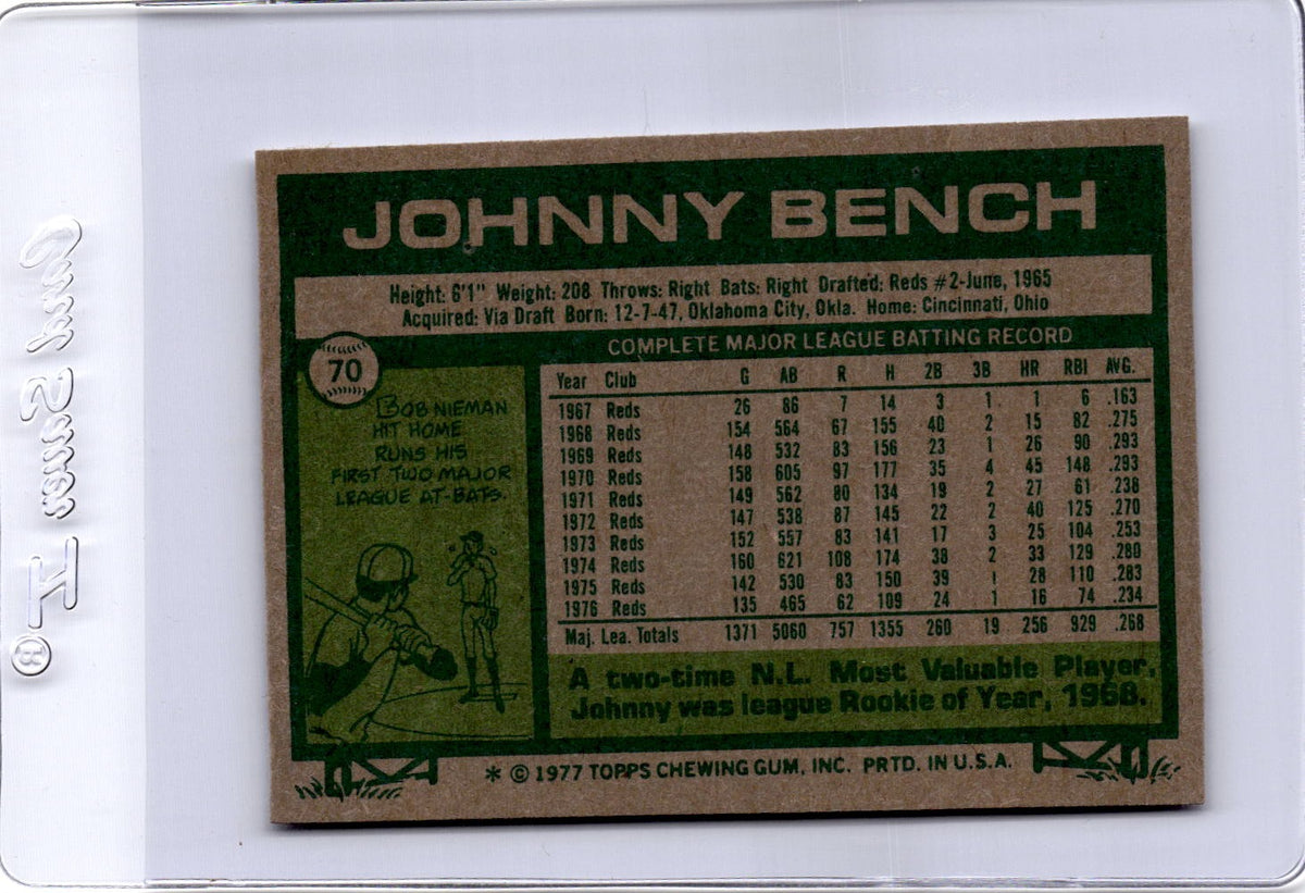 1977 Topps #70 Johnny Bench