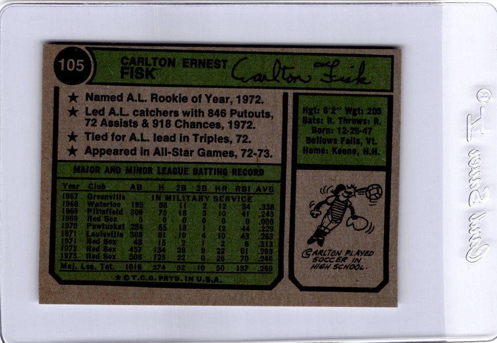 1974 Topps #105 Carlton Fisk