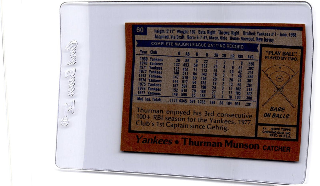 1978 Topps New York Yankees #2 Thurman Munson