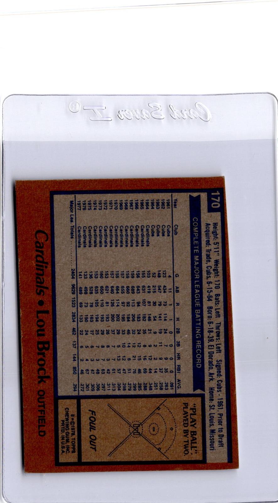 1978 Topps #170 Lou Brock