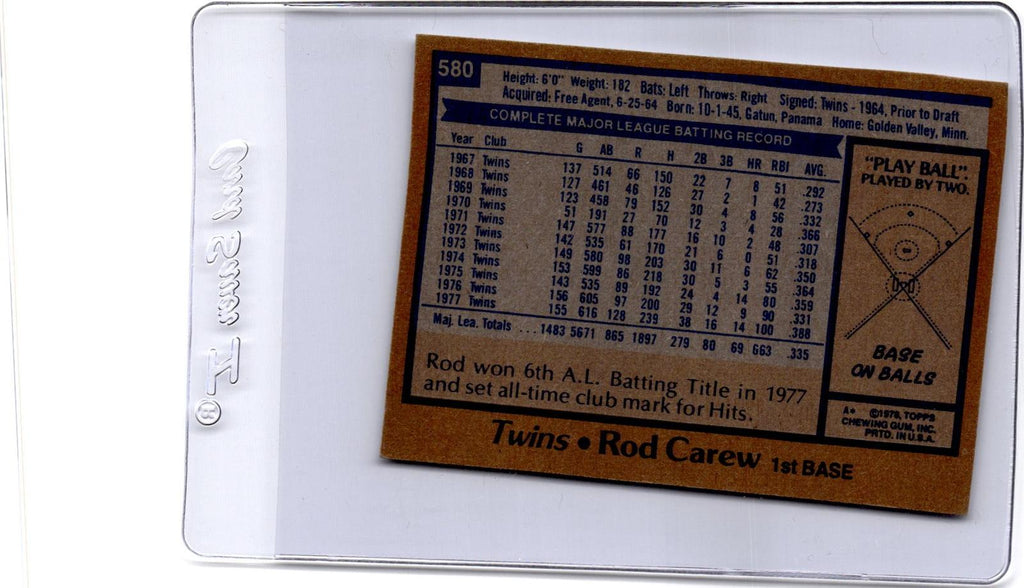 1978 Topps #580 Rod Carew