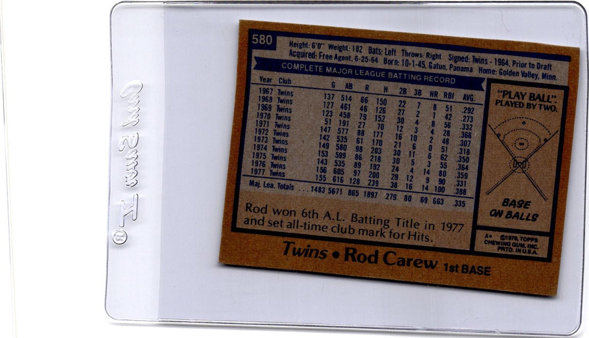 1978 Topps #580 Rod Carew