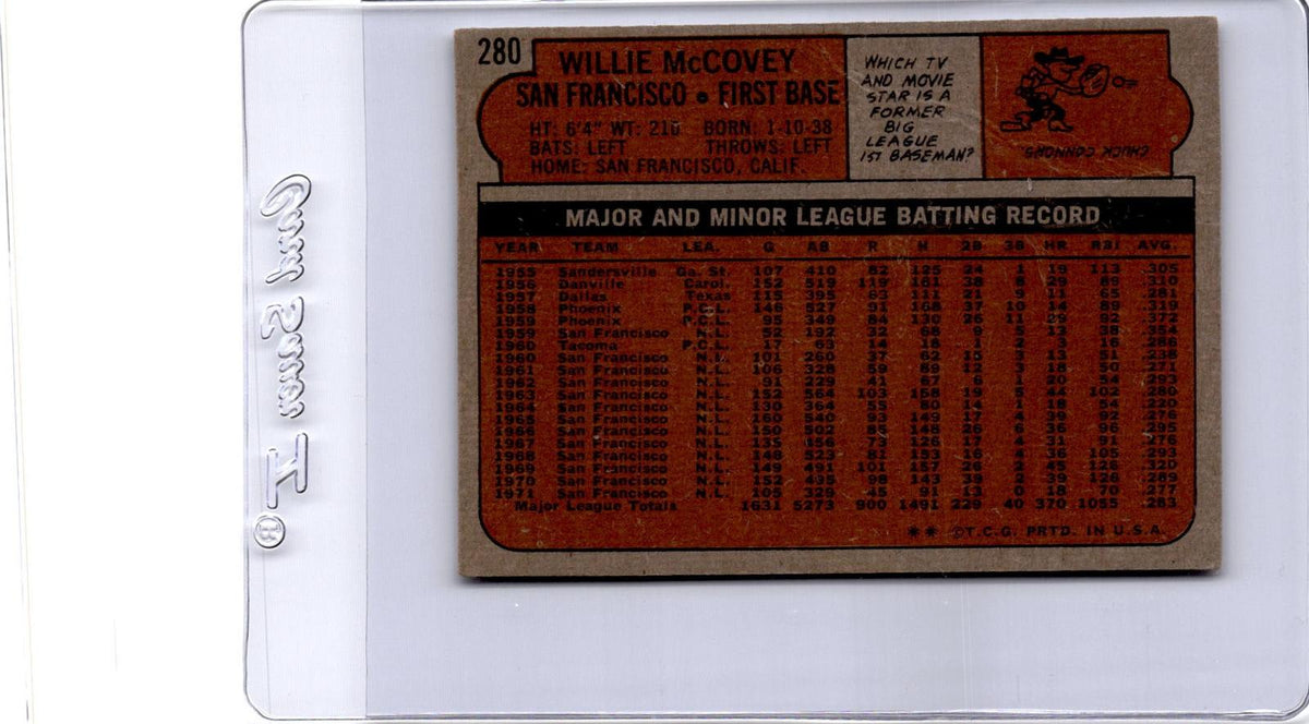 1972 Topps #280 Willie McCovey