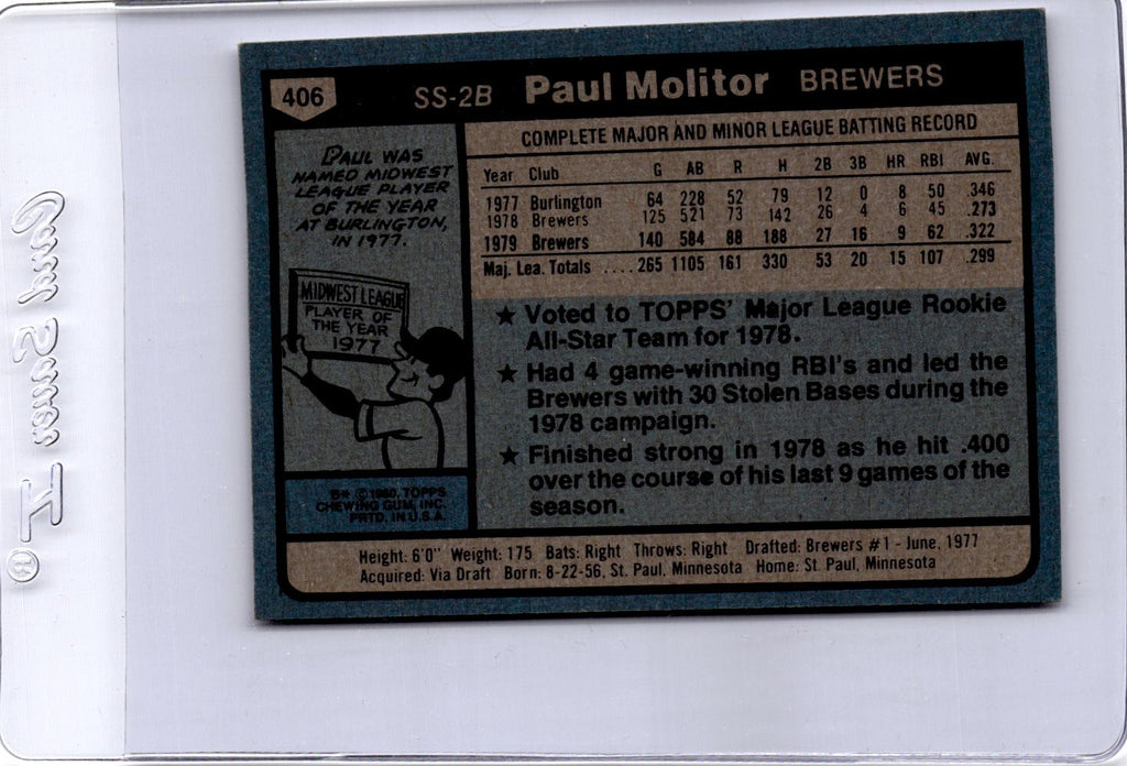1980 Topps #406 Paul Molitor
