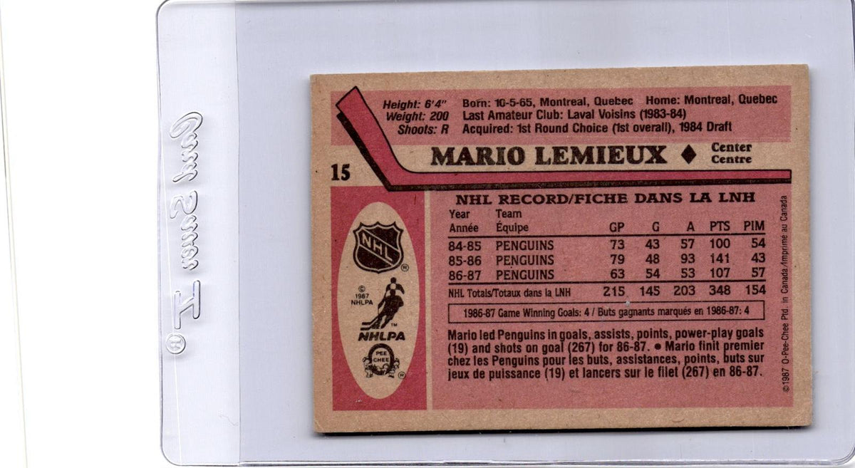 1987-88 O-Pee-Chee #15 Mario Lemieux