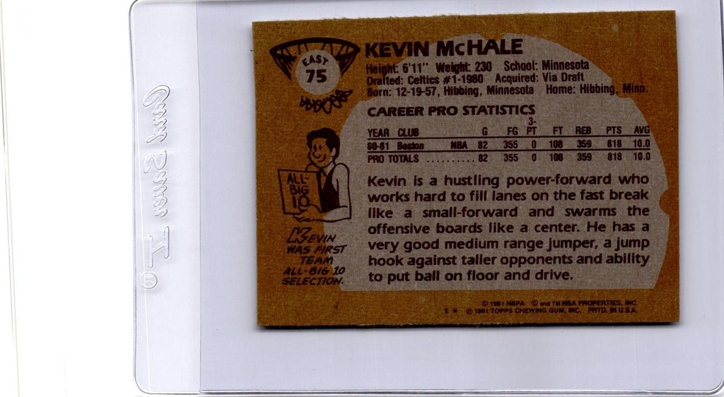 1981-82 Topps #E75 Kevin McHale