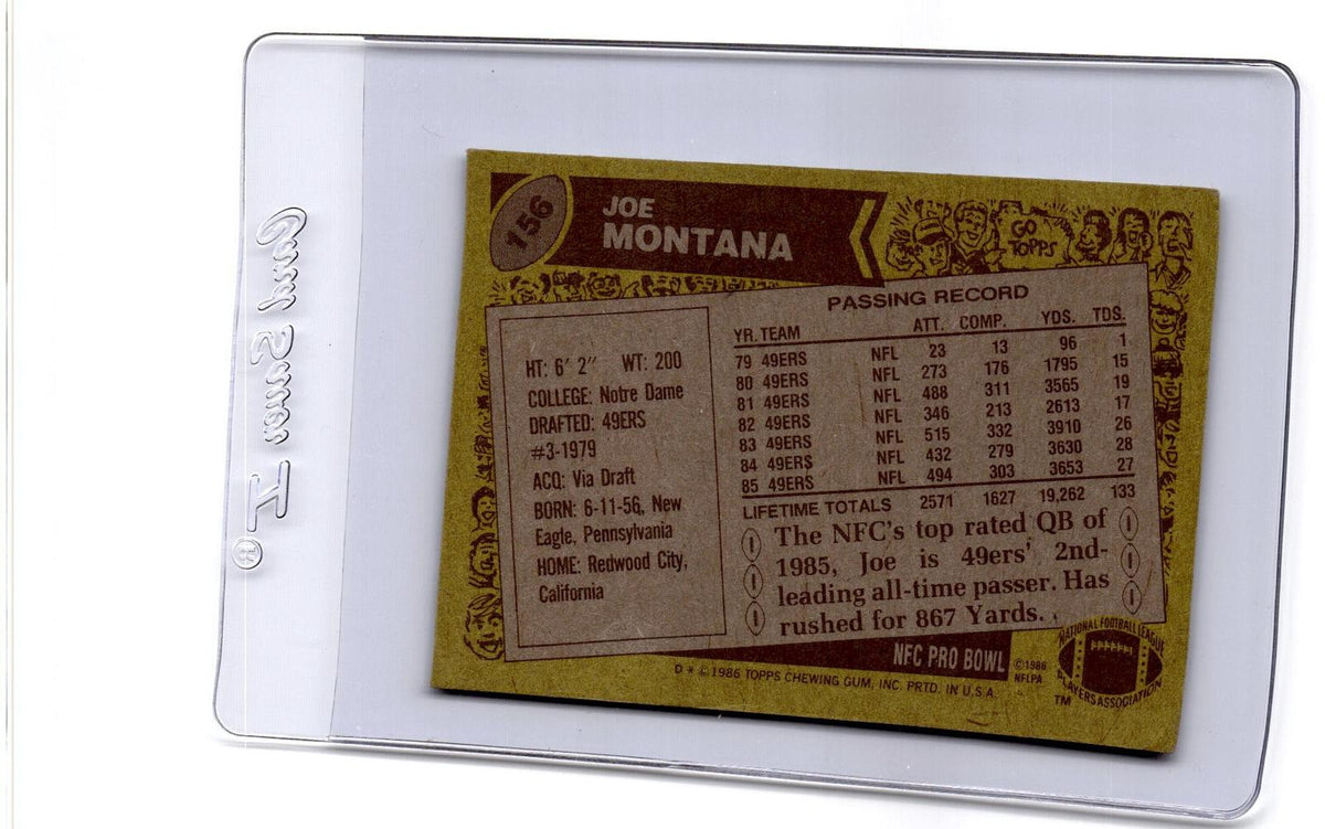 1986 Topps #156 Joe Montana