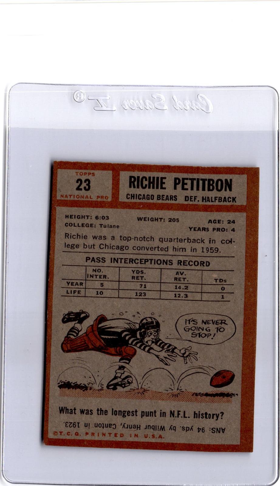 1962 Topps #23 Richie Petitbon