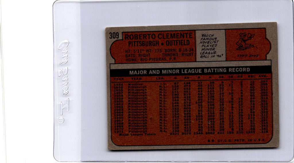 1972 Topps #309 Roberto Clemente
