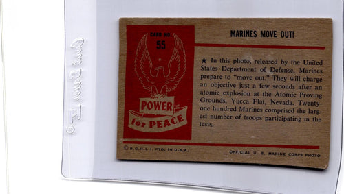 1954 Bowman Power for Peace (R701-10) #55 MARINES MOVE OUT!