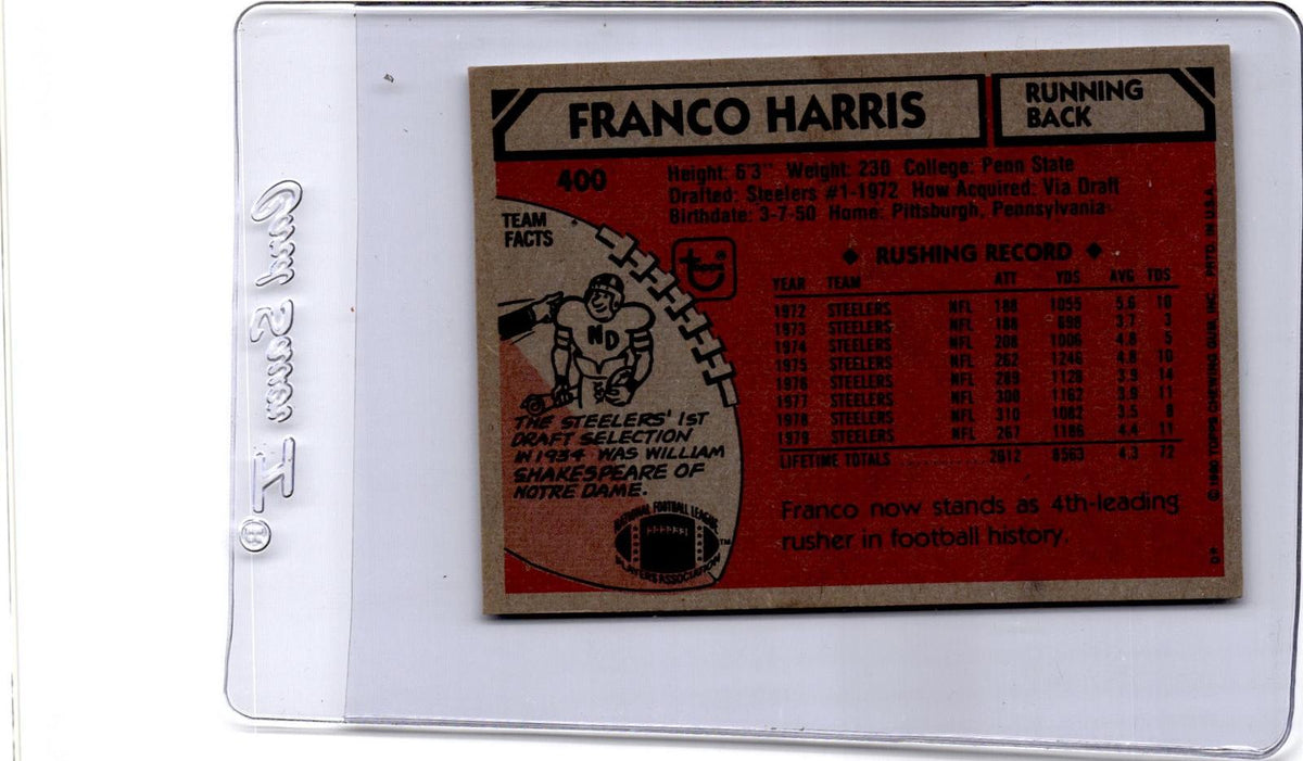 1980 Topps #400 Franco Harris