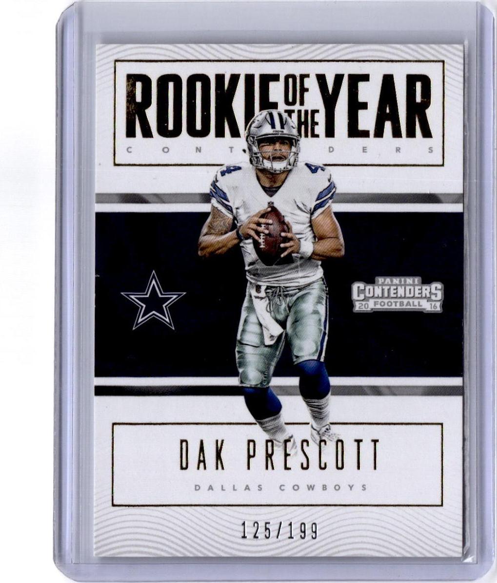 2016 Panini Contenders #22 Dak Prescott Rookie of the Year Contenders Gold #/199