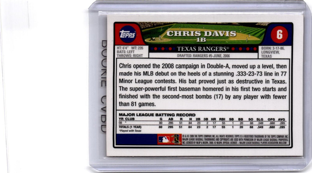 2008 Topps #6 Chris Davis Red Hot Rookie Exchange