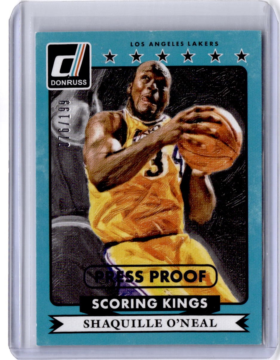 2014-15 Donruss #8 Shaquille O'Neal Scoring Kings Press Proofs Purple #/199