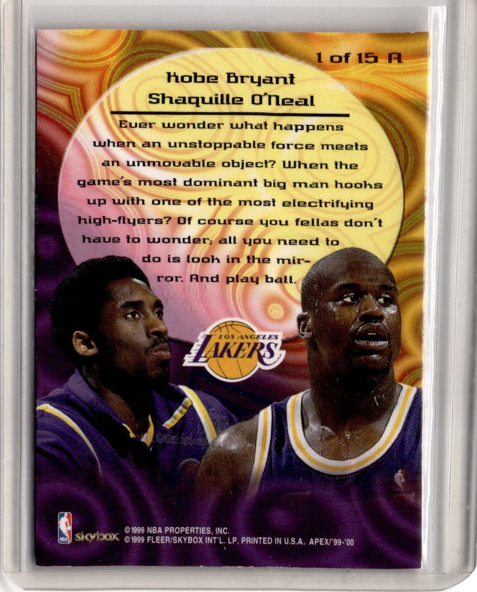 1999-00 SkyBox Apex #1A Kobe Bryant / Shaquille O'Neal Allies