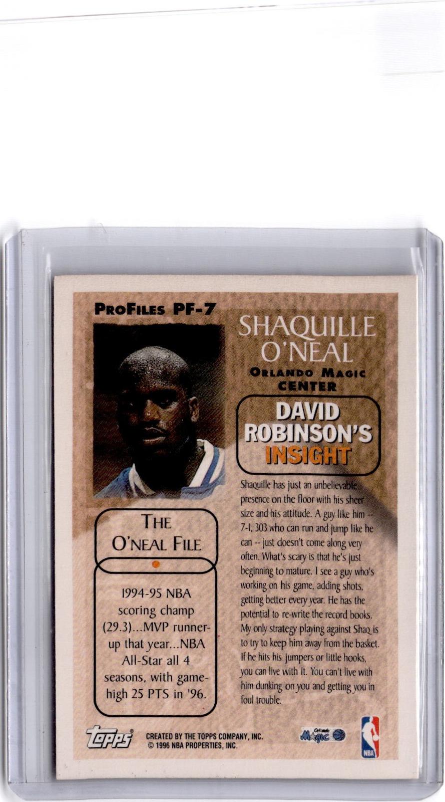 1996-97 Topps #PF-7 Shaquille O'Neal ProFiles