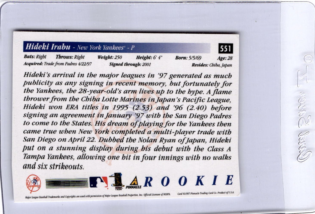 1997 Score #551 Hideki Irabu