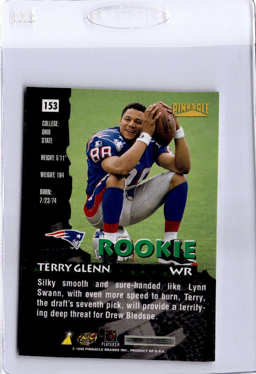 1996 Pinnacle #153 Terry Glenn