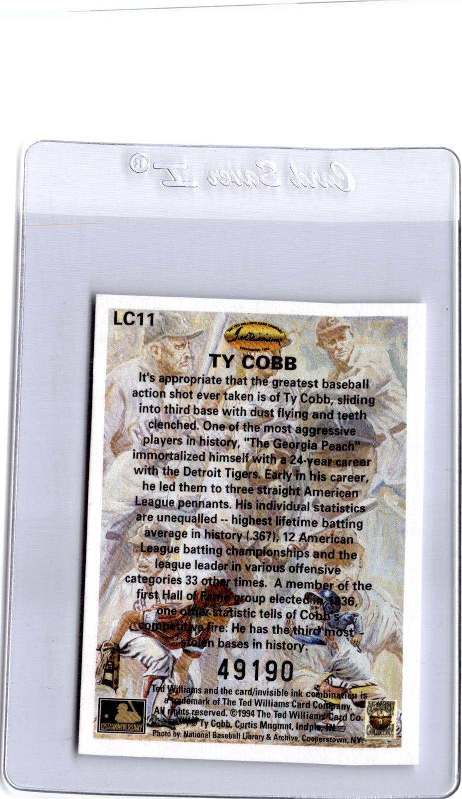 1994 Ted Williams #LC11 Ty Cobb Gene Locklear Collection