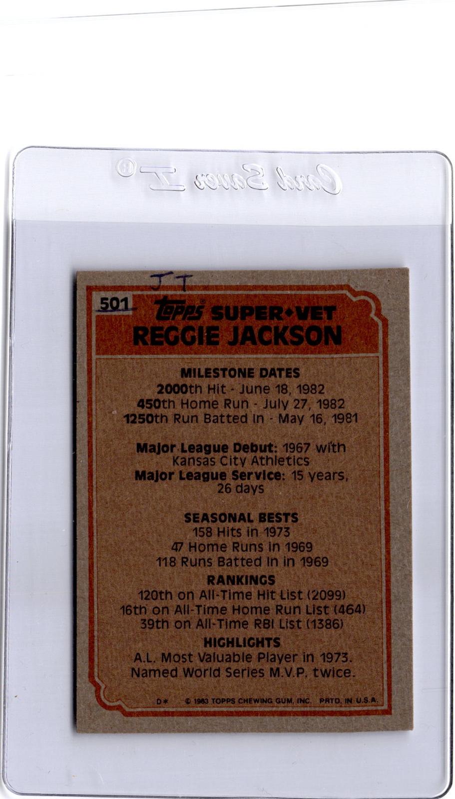 1983 Topps #501 Reggie Jackson