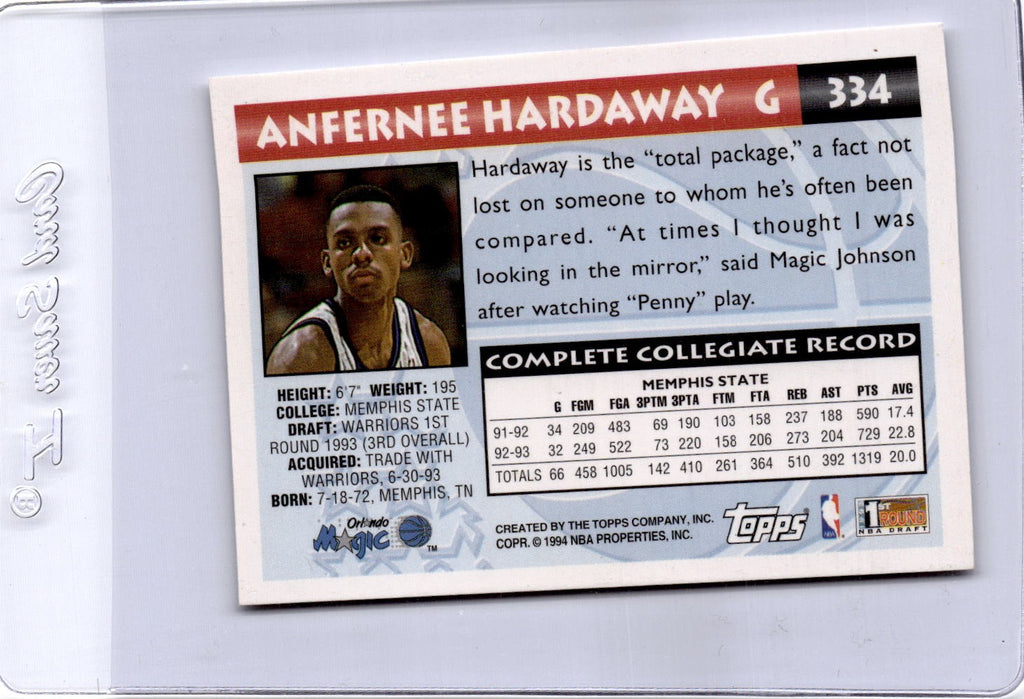 1993-94 Topps #334 Anfernee Hardaway