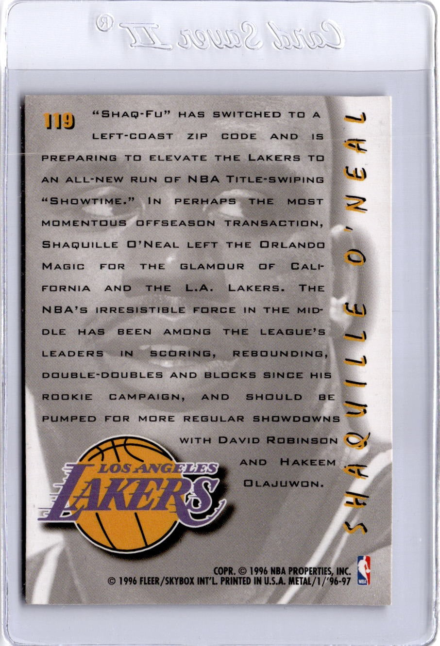 1996-97 Metal #119 Shaquille O'Neal