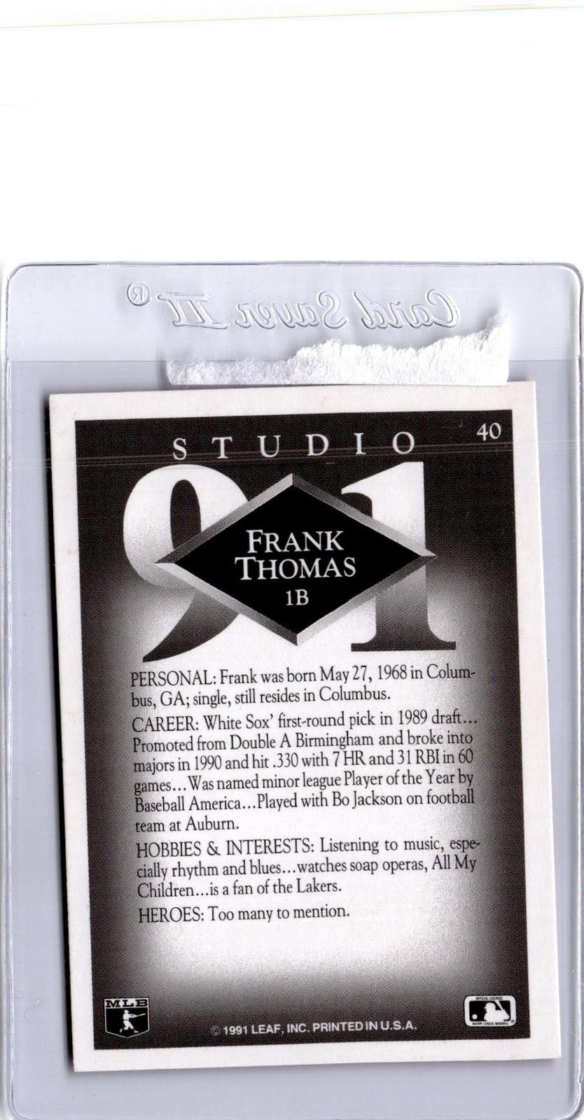 1991 Studio #40 Frank Thomas