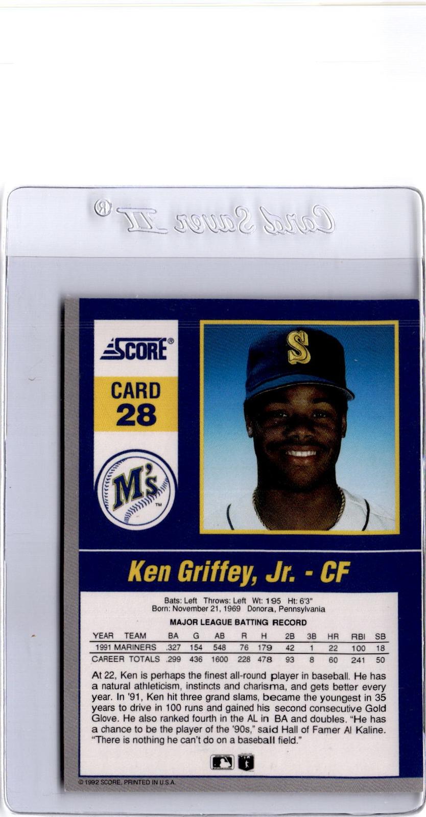 1992 Score #28 Ken Griffey Jr. 90's Impact Players