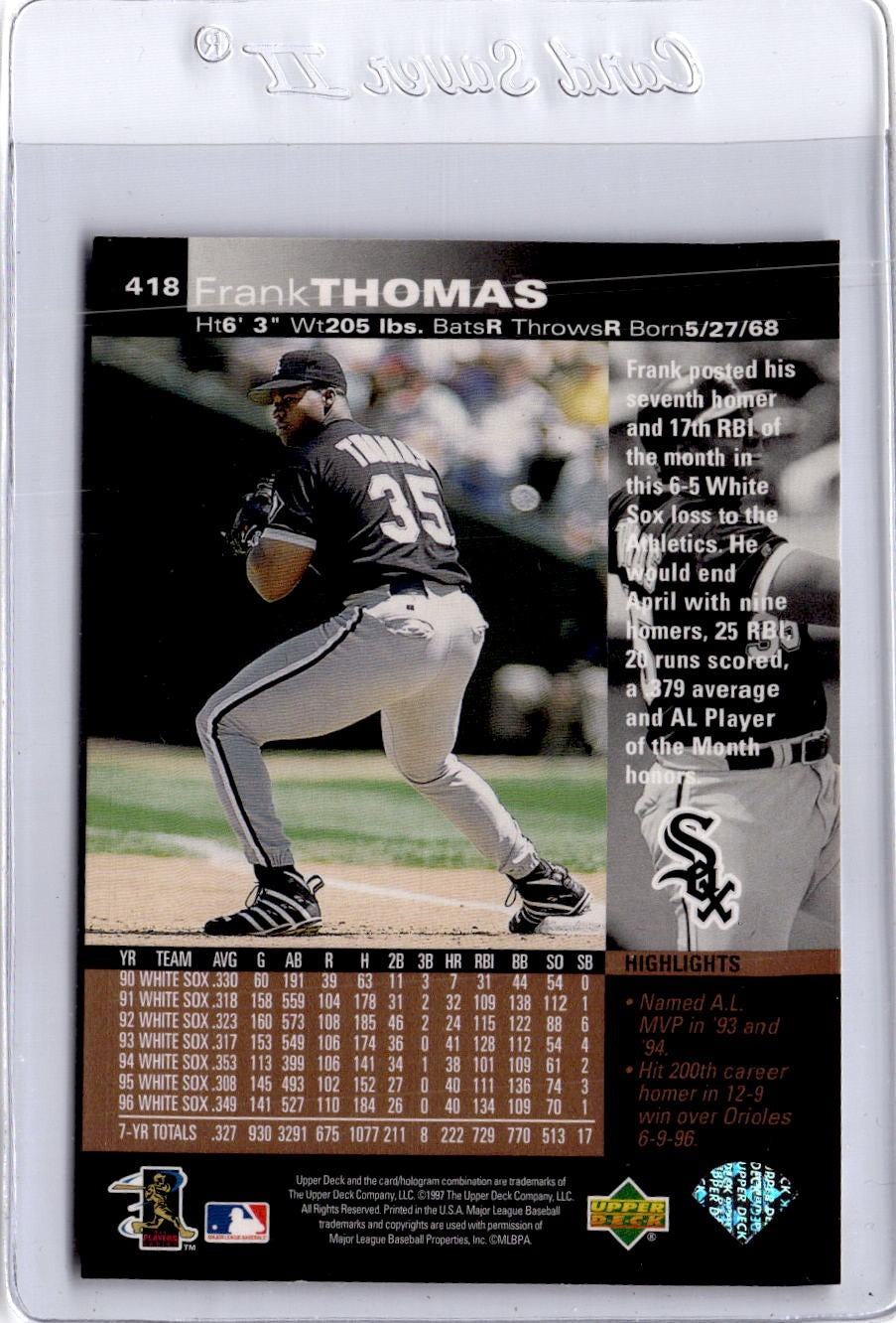 1997 Upper Deck #418 Frank Thomas