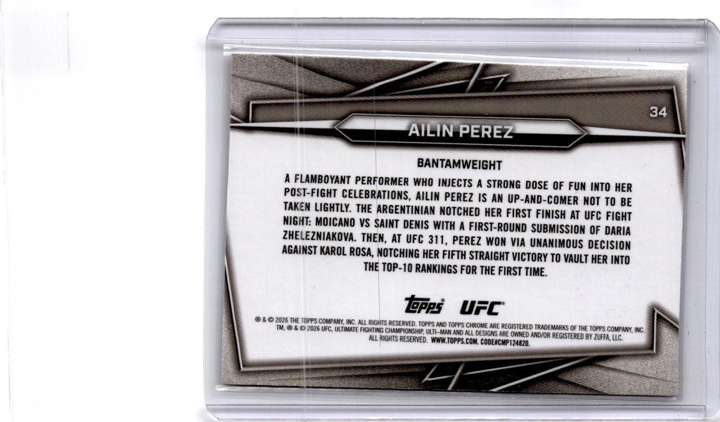 2026 Topps Chrome UFC #34 Ailin Perez Magenta Refractor