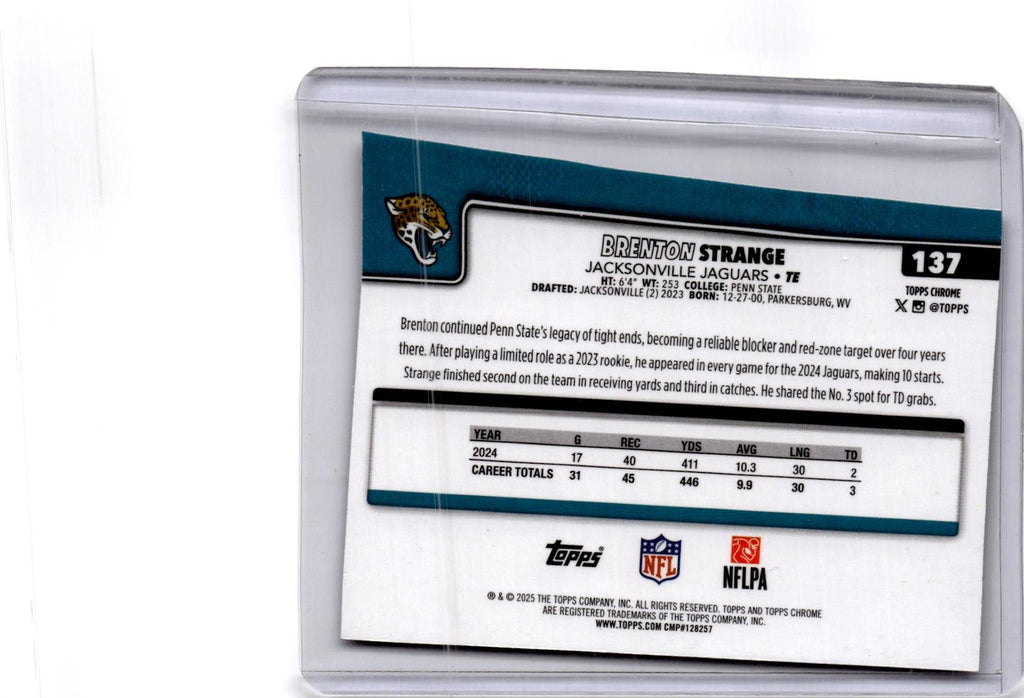 2025 Topps Chrome #137 Brenton Strange Lightboard Logo