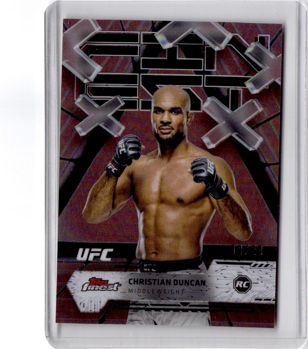 2025 Topps Finest UFC #67 Christian Duncan Red/Black Vapor Refractor