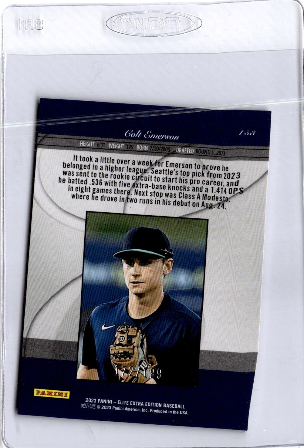2023 Panini Elite Extra Edition #153 Colt Emerson