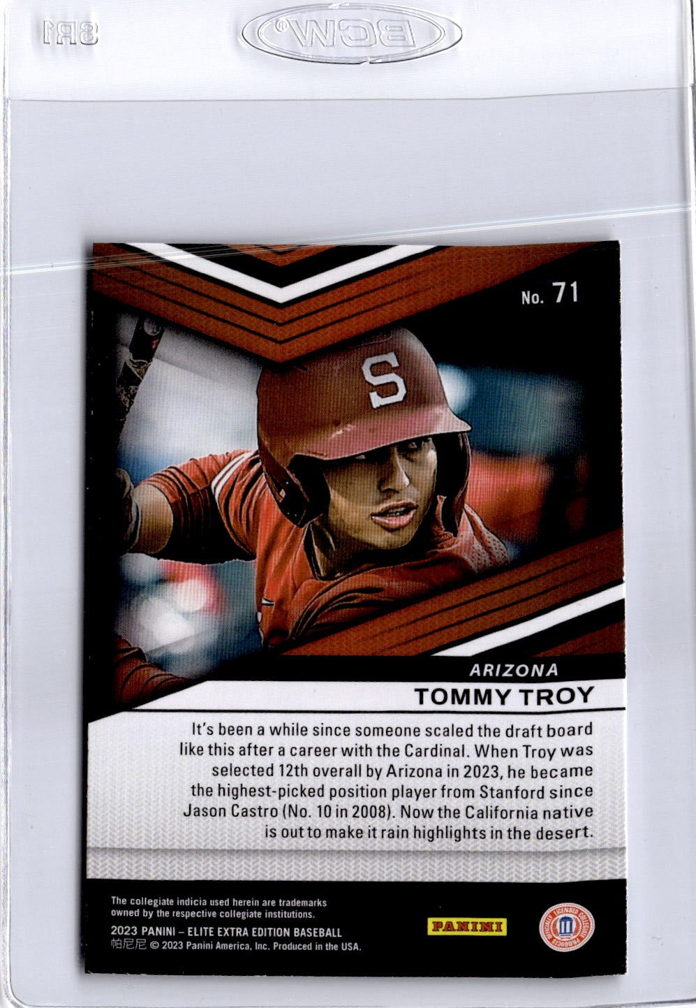 2023 Panini Elite Extra Edition #71 Tommy Troy