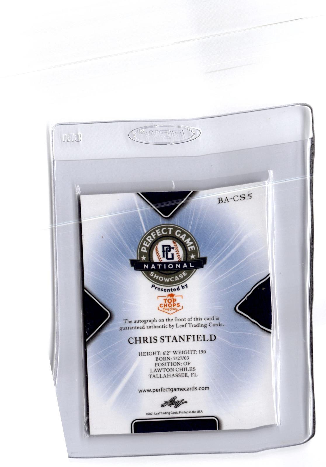 2021 Leaf Perfect Game National Showcase  Chris Stanfield Autographs Pink #/1