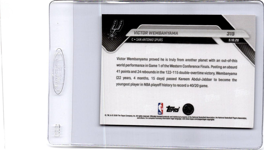2025-26 Topps Now #315 Victor Wembanyama