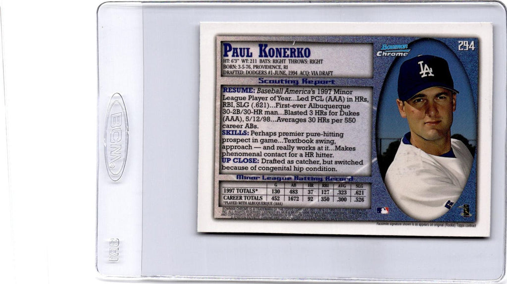 1998 Bowman Chrome #294 Paul Konerko