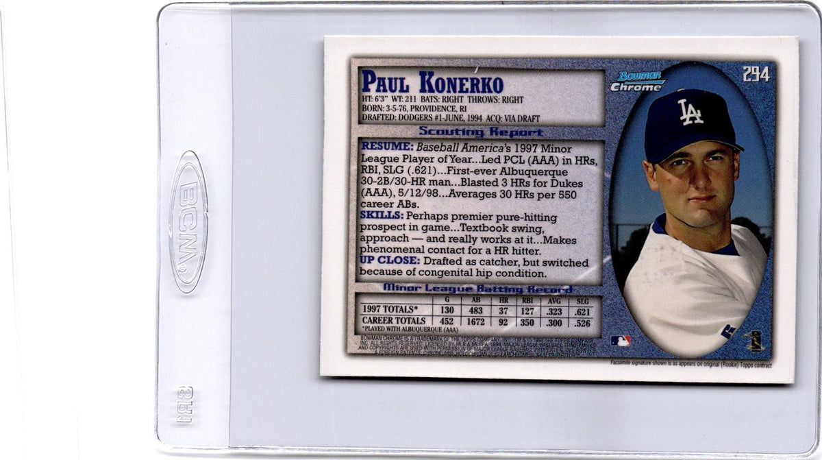 1998 Bowman Chrome #294 Paul Konerko
