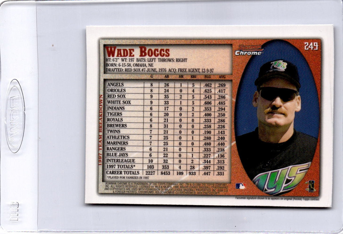 1998 Bowman Chrome #249 Wade Boggs