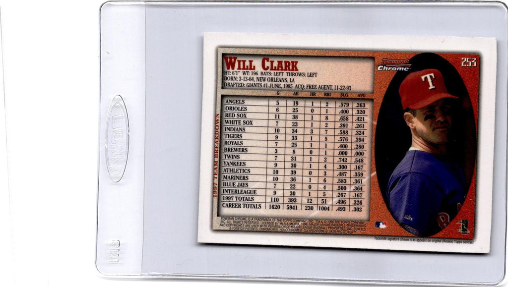 1998 Bowman Chrome #253 Will Clark