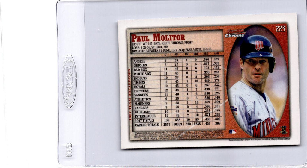 1998 Bowman #223 Paul Molitor